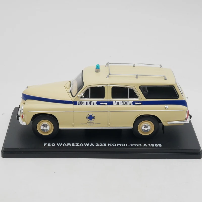 Ixo Scala 1:24 Pressofuso In Lega FSO WARSZAWA 223 KOMBI 203 A 1965 Ambulanza Giocattoli Auto Modello Classici Regali Per Adulti Souvenir Display