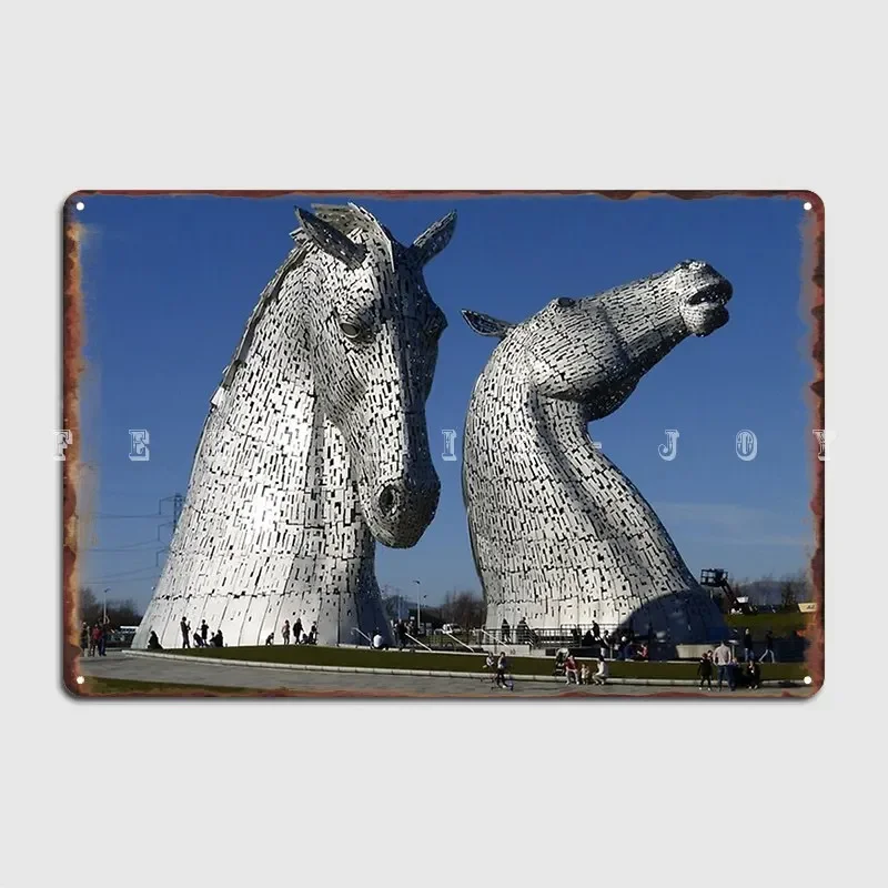 The Kelpies- Falkirk Scotland Metal Plaque Poster Cinema Garage Pub Garage Customize Wall Decor Tin Sign Poster