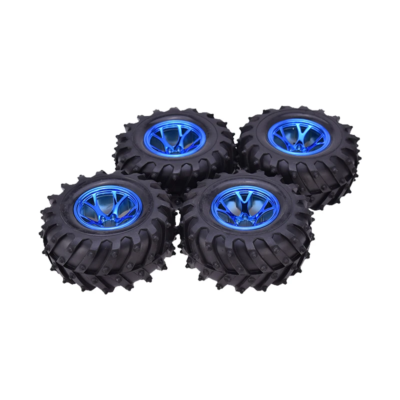 AUSTAR 4PCS AX-3002 120mm Tyre Rubber Tire Wheel Plastic Rim Hub for 1/10 RC HSP HPI Monster Truck Model Spare Parts