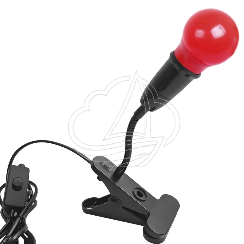 Darkroom Safelight 0.5w 1w 5w Portable Red Bulb Lamp with Clip for Film Processing Photo Paper