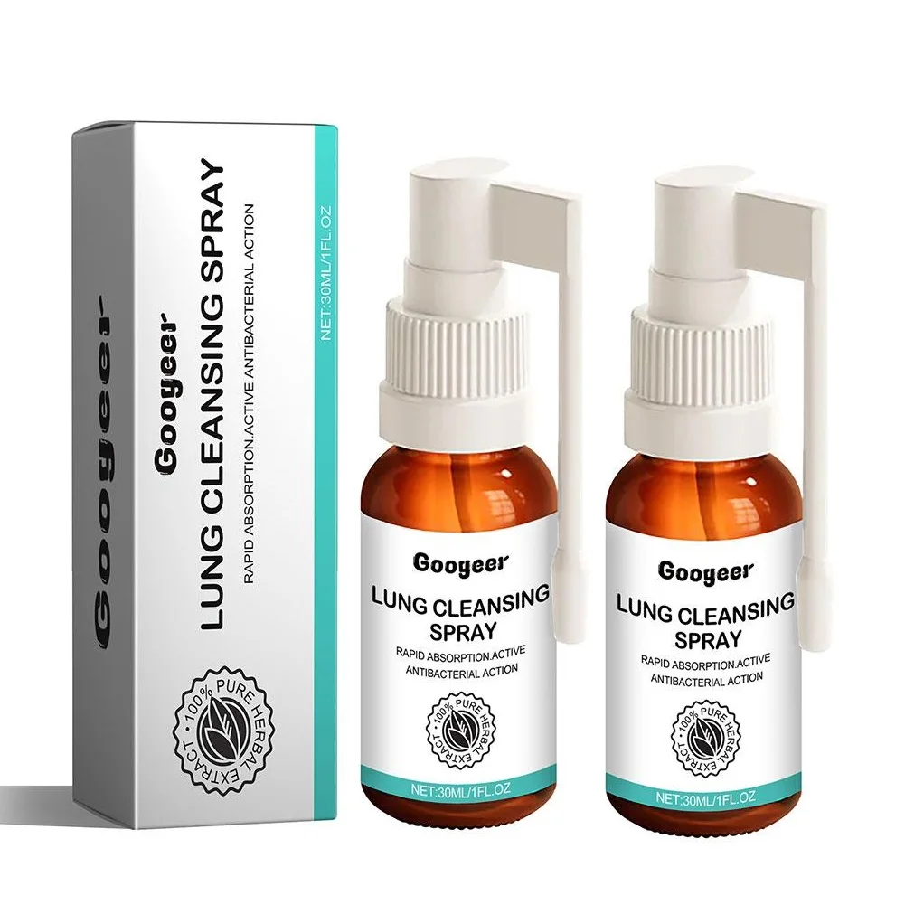 2 uds Spray de limpieza de pulmón, niebla de limpieza de pulmón, niebla de limpieza de pulmón a base de hierbas potente soporte de pulmón, limpieza y cuidado de la salud respiratorio
