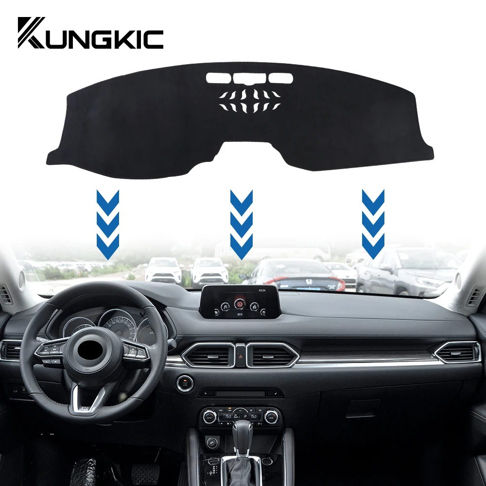 

Top Flannel Dashboard Cover Pad Non-slip For Mazda CX-5 CX5 KF 2017 2018 2019 2020 2021 2022 2023 Anti-UV Dash SunShade Mat