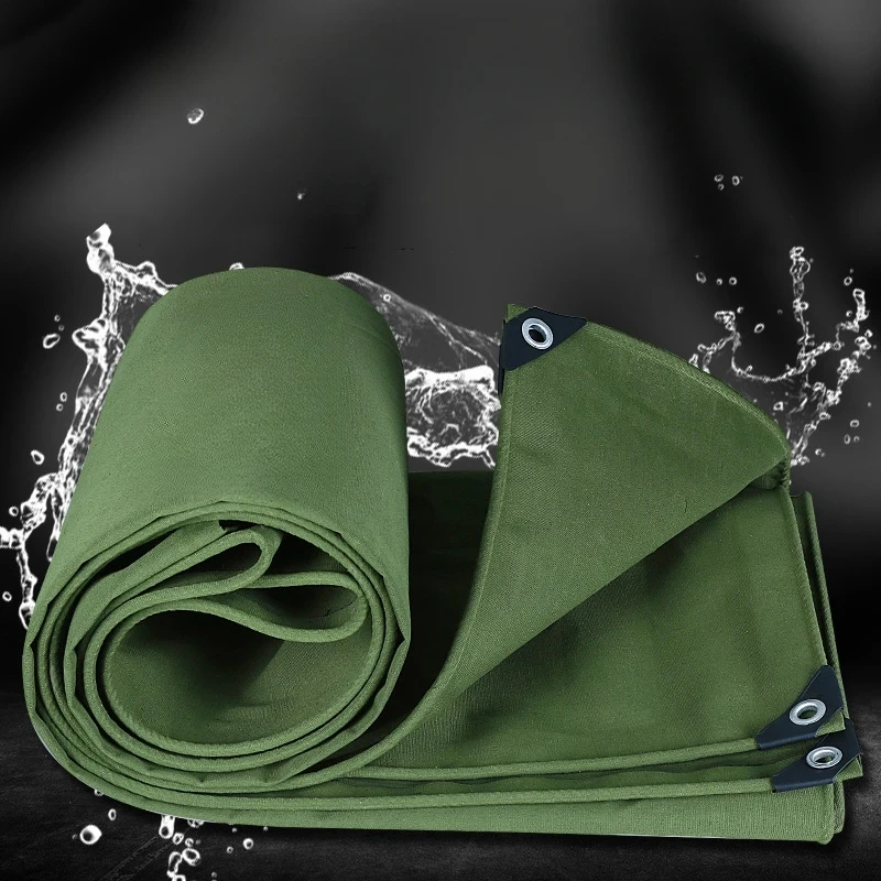 Army Green Thicken Tarpaulin Organic Silicon Fabric Outdoor Camping Tent Tarp Garden Pergola Canvas Rainproof Cloth