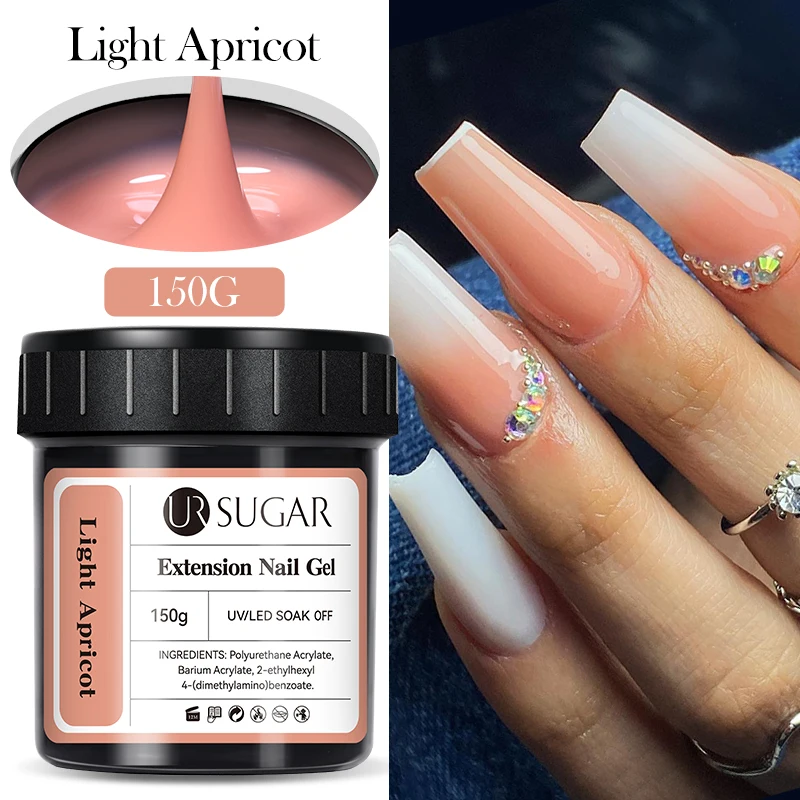UR SUIKER 150g Quick Extension Gel Roze Jelly Melkwit Camouflage Vinger Franse Harde Gel UV LED Gel Nail Art Design manicure