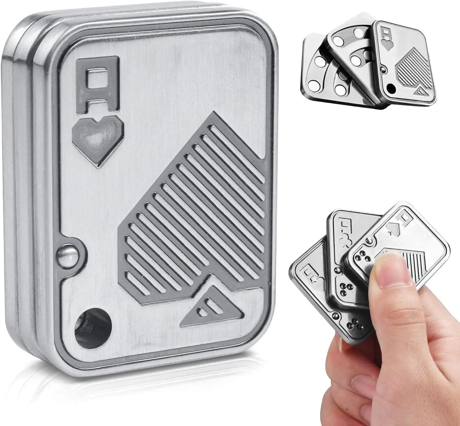 

Слайдер для взрослых с магнитной покерной картой EDC, металлический дизайн для тревоги, СДВГ, крутой офисный подарок для мужчин, трехслойный покер