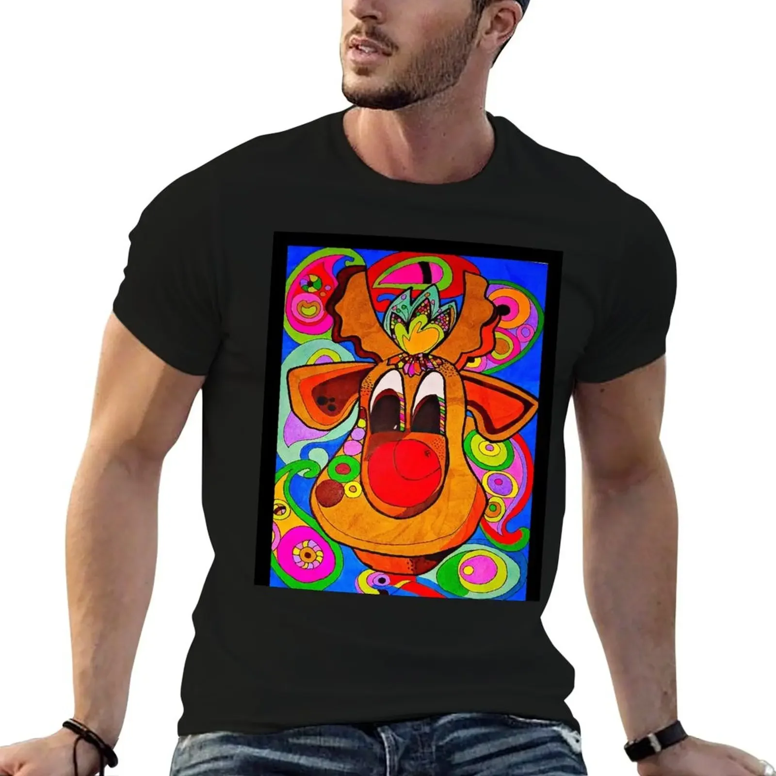 A Christmas reindeer. My drawing. T-Shirt baggy shirts Aesthetic clothing summer top mens graphic t-shirts funny