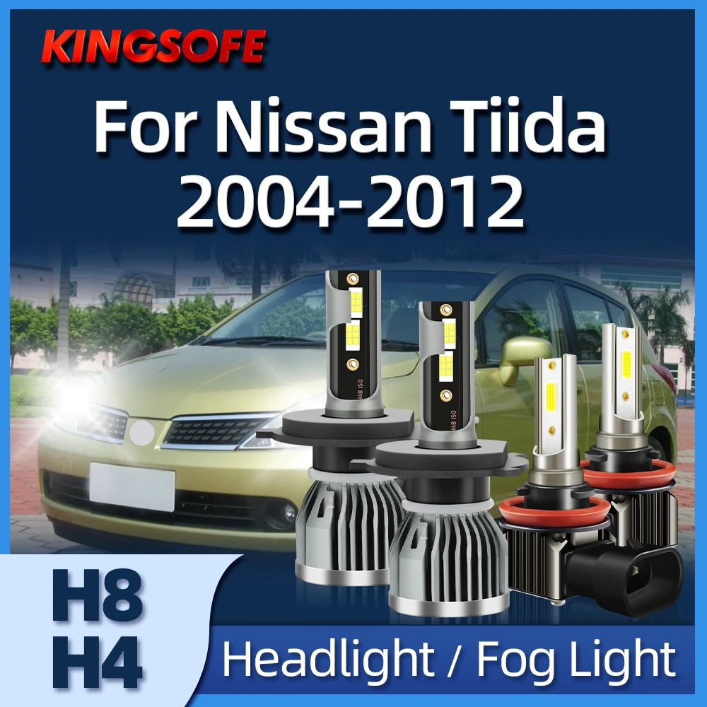 

Roadsun 2/4Pcs LED H8 H4 Hi/Lo Car Headlight Bulbs Fog Lights For NISSAN Tiida 2004 2005 2006 2007 2008 2009 2010 2011 2012