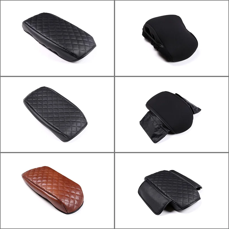 For Ford Maverick 2022 Black Brown Leather Car Center Console Armrest Box Cover Trim Protection Pad Auto Interior Accessories