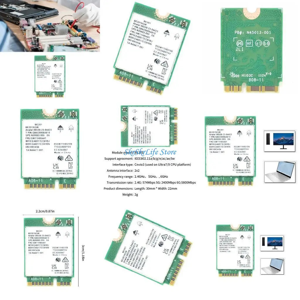 

E65E WiFi 7 E201NGW Networking Adapter 5800M Bluetooth-compatible 5.4 Networking Adapter
