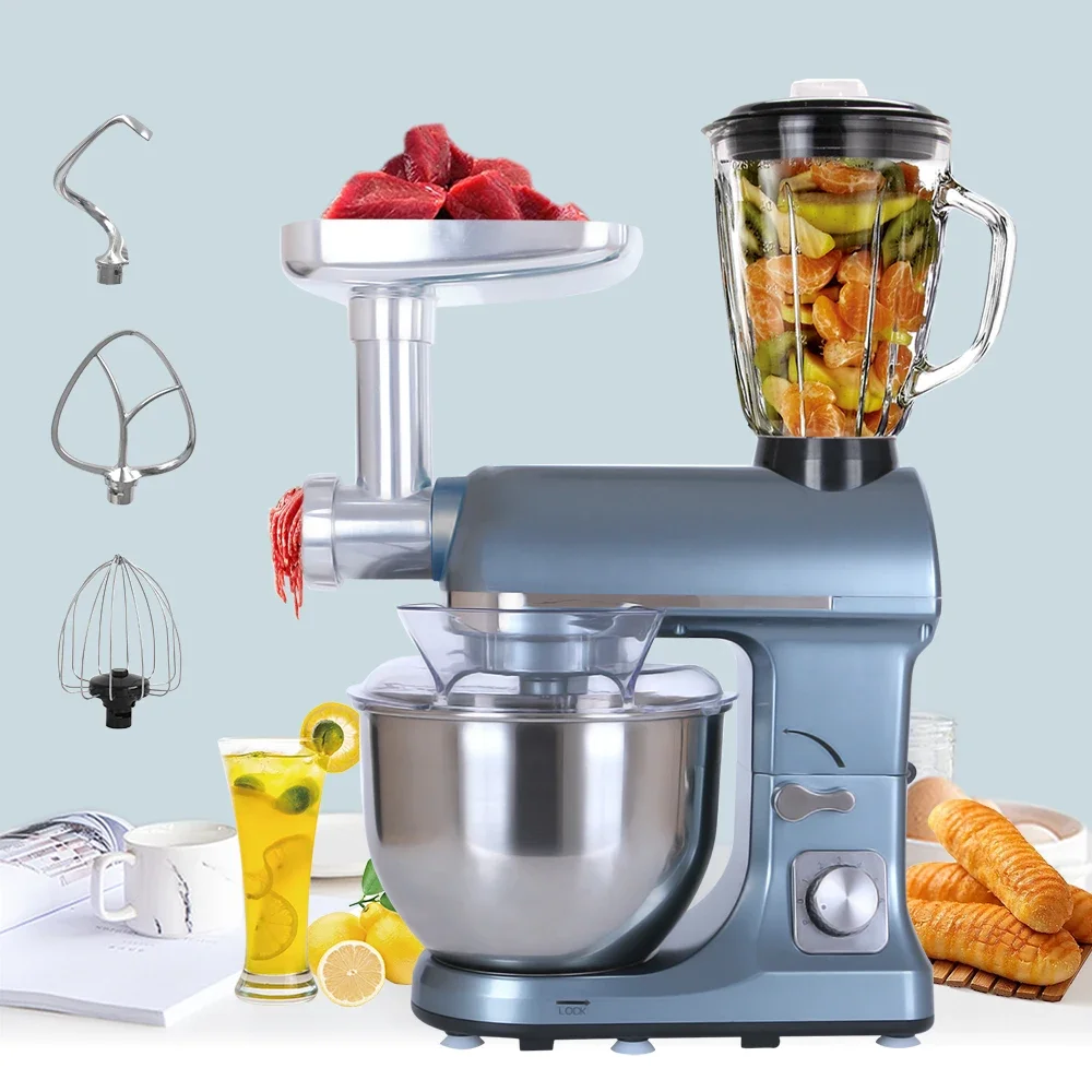 

5-in-1 5L 6L 7L 8L 10L Multifunctional Kitchen Planetary Stand Mixer with Grinder and Blender for Household Bakery and Pastry