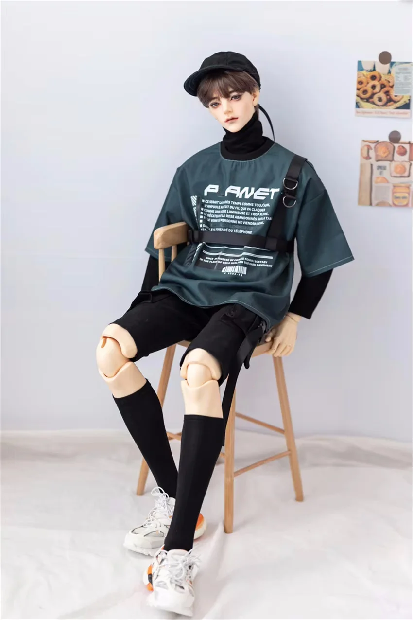 BJD Doll Clothes Red Blue Green Hip-hop Dance Set Daily Boys Girls Sweet Cool 1/4 1/6 1/3 ID75 Sports Shorts Doll Accessories