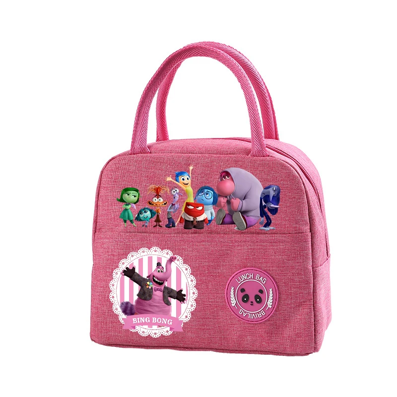 Disney Inside Out 2 Kids Anime Lunch Tote Children Cartoon Food Insulation Bag Boy Girl Creative Cute Picnic Bags Handbags Gifts