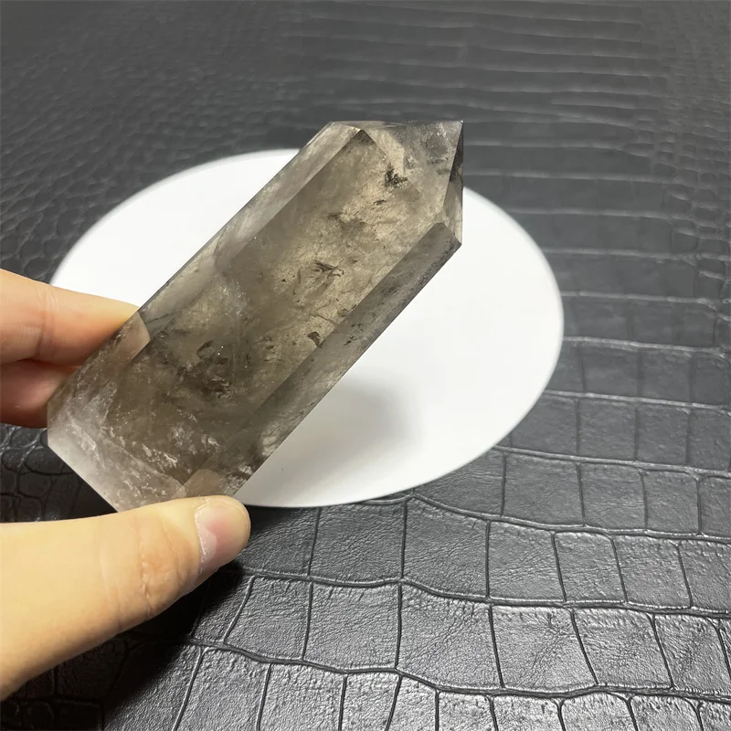 

200 г Радужный натуральный дымчатый цитрин, кварцевая палочка, одиночный заостренный кварцевый камень