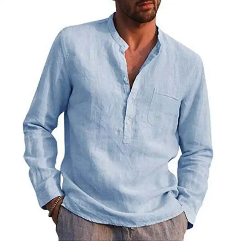 

Men's Casual Long Sve V-Ne irt Comfortable Breathable Cotton Sun-Protective Treaent oulder-Width Loose Fit irt