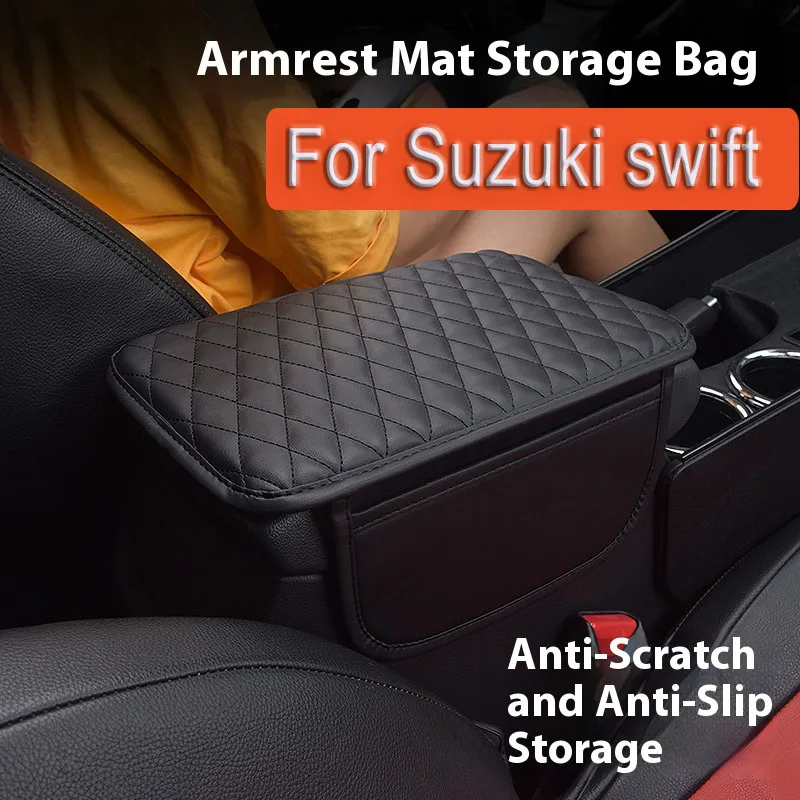 

Car Center Console Cover Armrest Box Cushion with Pocket Arm Rest Mat Elbow Support Storage for Suzuki Jimny Samurai Swift Sx4