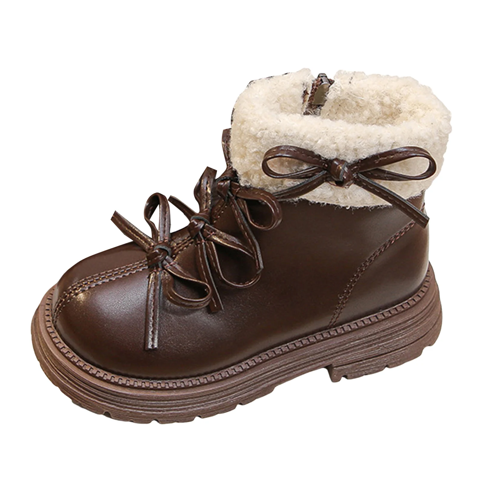 

Rain Boots for Kids Girls' Winter Boots Korean Plus Velvet Children's Fashion Short Boots Sweet And Cute Bow Kids Riding Boots