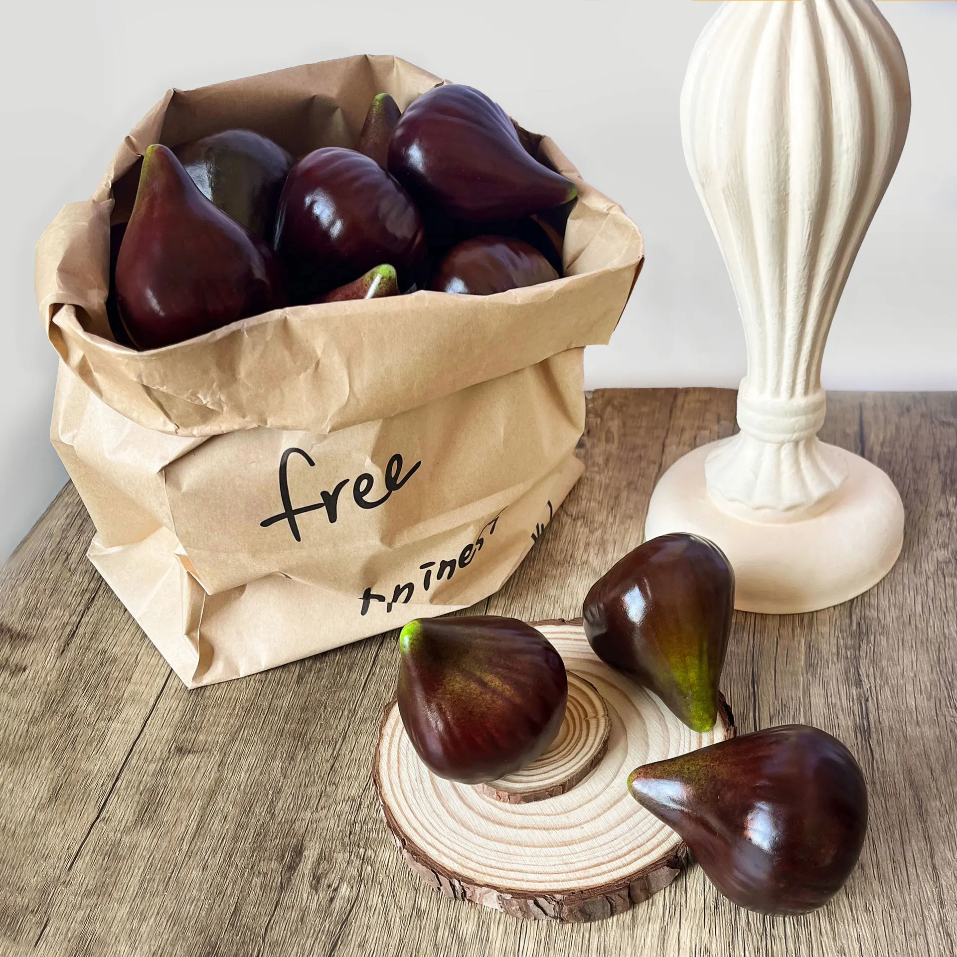 8PCS Künstliche Feigen Reines Kunsthandwerk Obst und Gemüse Fenster Display Pose Prop Modell – Detail 2