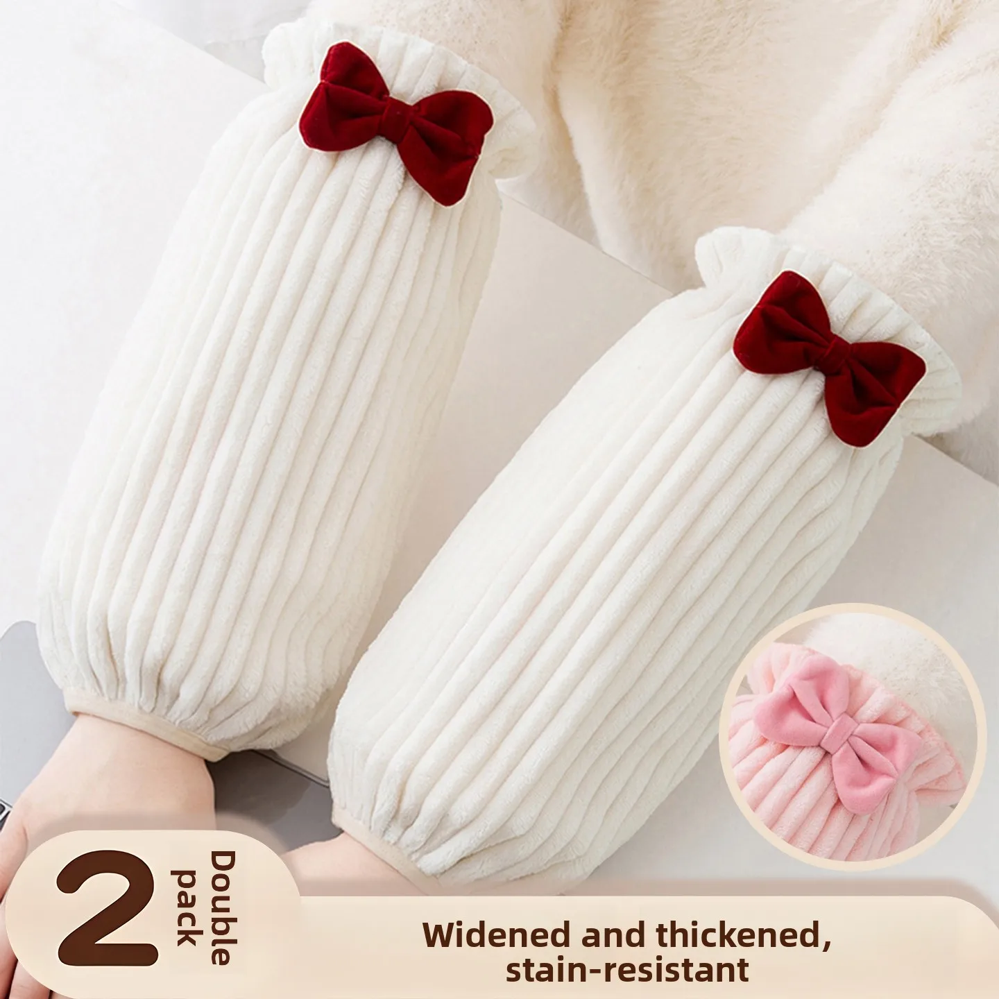 

Утепленные длинные теплые нарукавники для женщин, взрослые, бархатные, осенне-зимние, для работы, пылезащитные, с подкладкой, для защиты рук