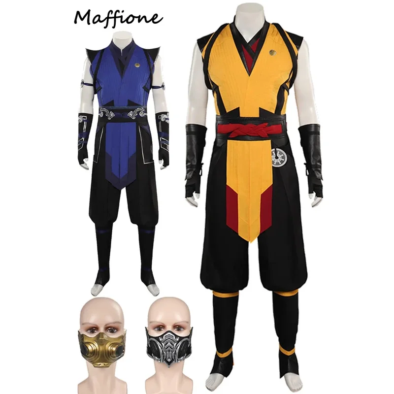 25COSGame Mortal Role Kombat Scorpion Cosplay Sub Zero disfraz hombres máscara juego de rol fantasía trajes masculino adulto fiesta de Halloween Sui