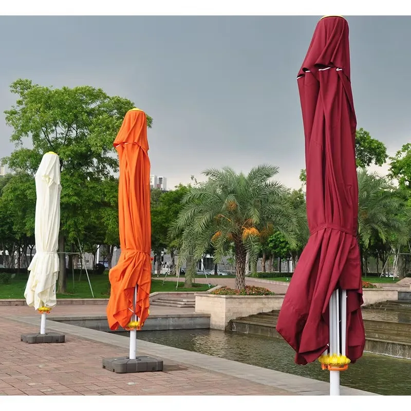 ร่มเชิงพาณิชย์แบบมีมอเตอร์พร้อมไฟ LED |   โพลีเอสเตอร์ 280 กรัม, ป้องกันรังสียูวี UPF50+