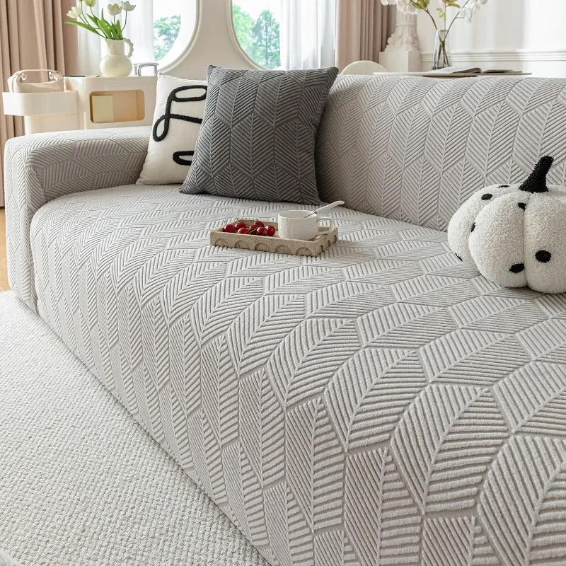 New Anti Cat Scratch Sofa Cover All Inclusive Universal Set Jacquard Plush Elastic Sofa Protective Cover