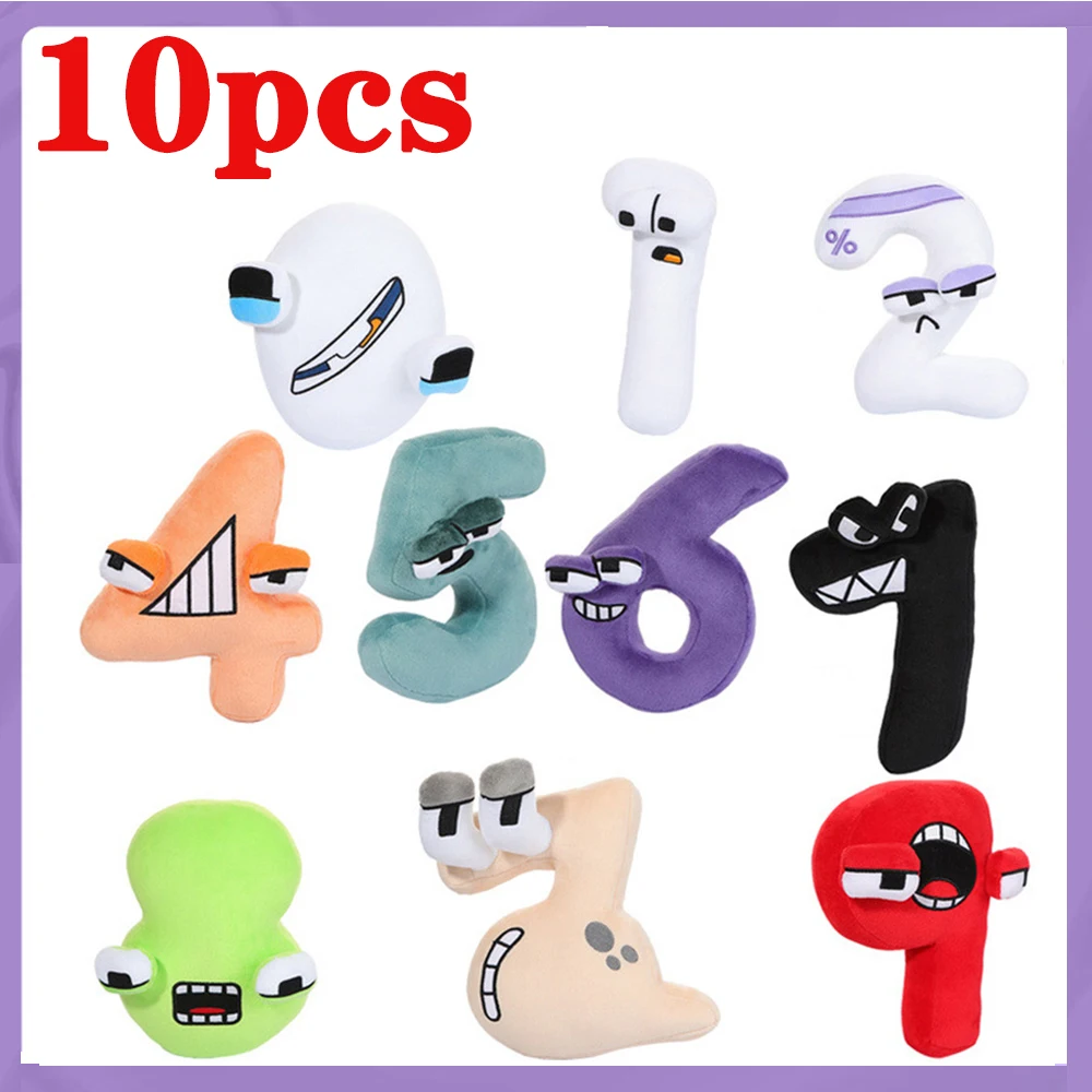 

10Pcs Alphabet Plush Toys Digital Series Numbers Plush Pillow Doll Toys for Children Birthday Gifts Education Doll Toys