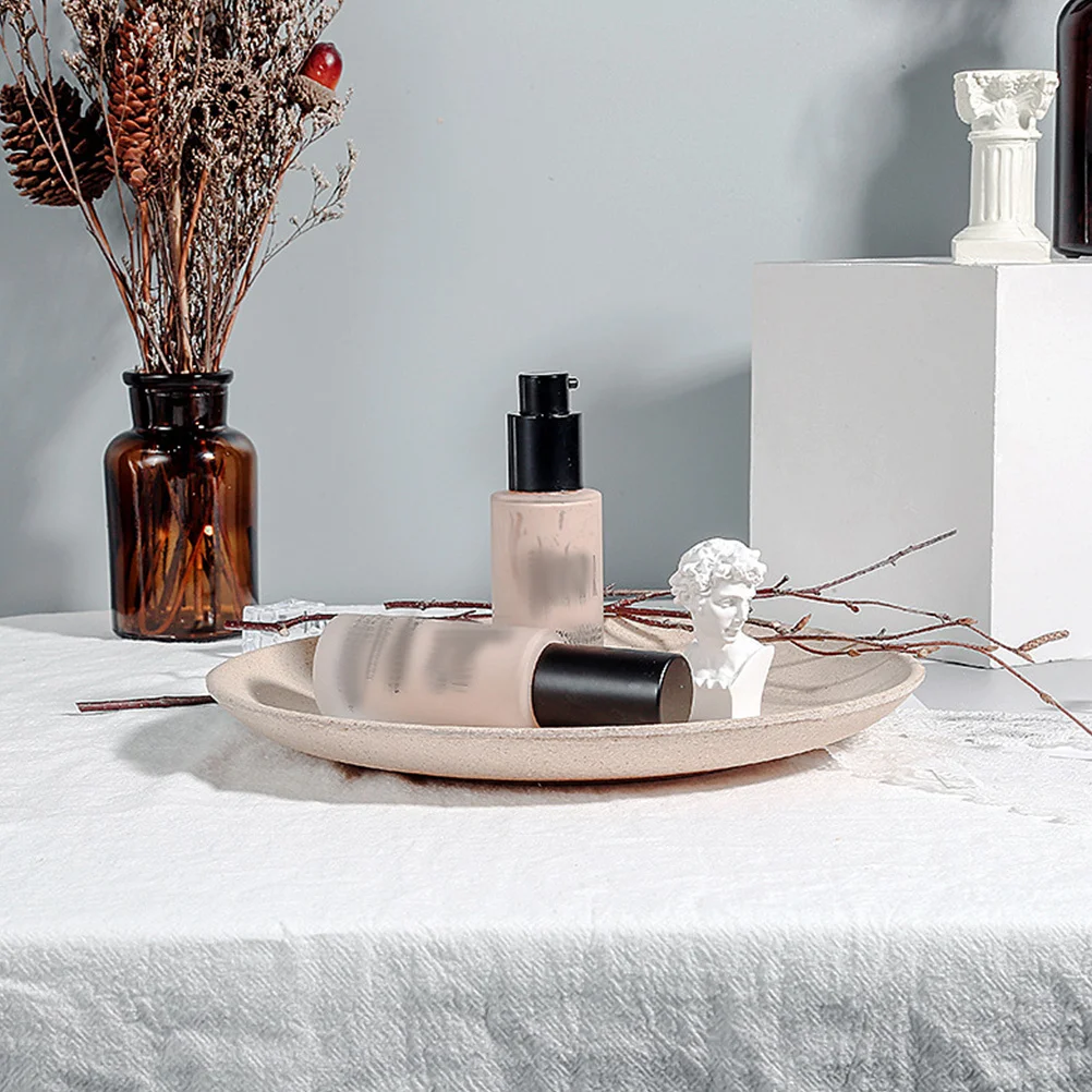

1Pcs Durable Wooden Jewelry Display Plate Vintage Round Organizer Jewelry Storage Tray Earrings Necklace Bracelet Keys