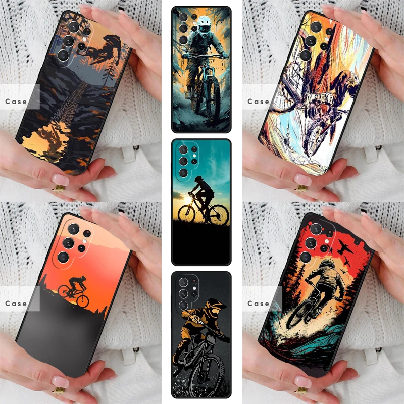 BIKE CYCLING art TPU Phone Case for Samsung Galaxy S26 S25 S24 S23 S22 S21 S20 Note10 Plus FE Ultra Cover