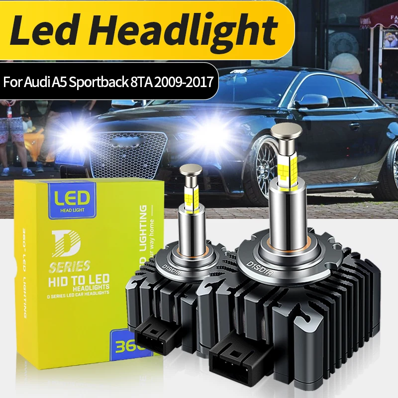 Car Headlight HID D1S 6000K Auto Bulbs 32000LM LED Lamp CANbus For AUDI A5 Sportback 8TA 2009 2010 2011 2012 2013 2014 15 2017