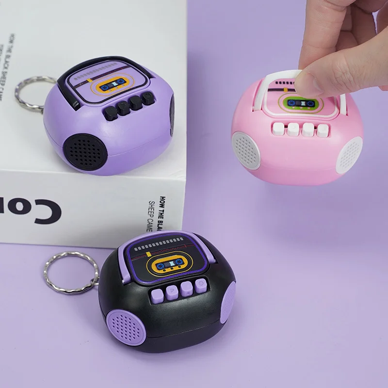 Creative Funny Mini Radio Recorder Music Toys Classical Bag Ornaments Keychain Gift view 5
