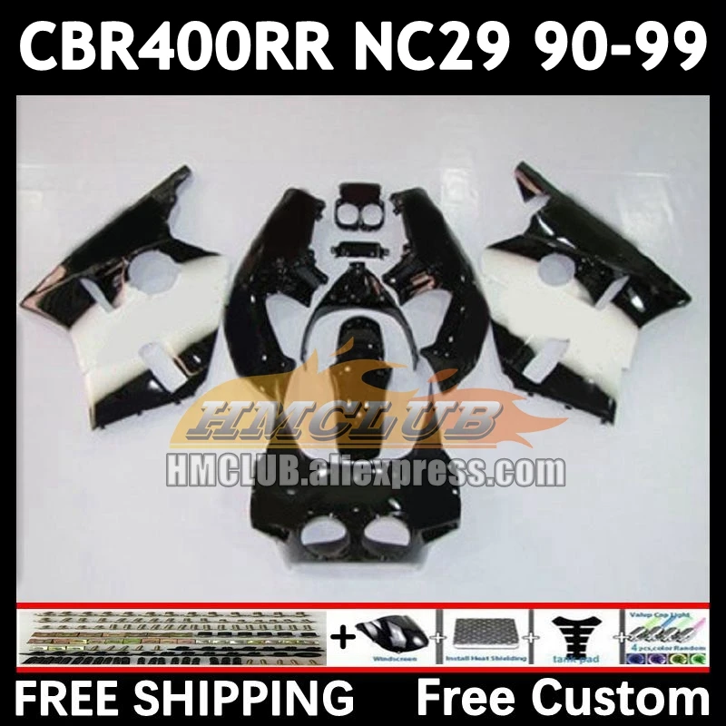 Bodywork For HONDA CBR400 CBR 400 RR 400RR 90 91 92 93 black west 94 104No.16 CBR400RR NC29 1995 1996 1997 1998 1999 Fairings