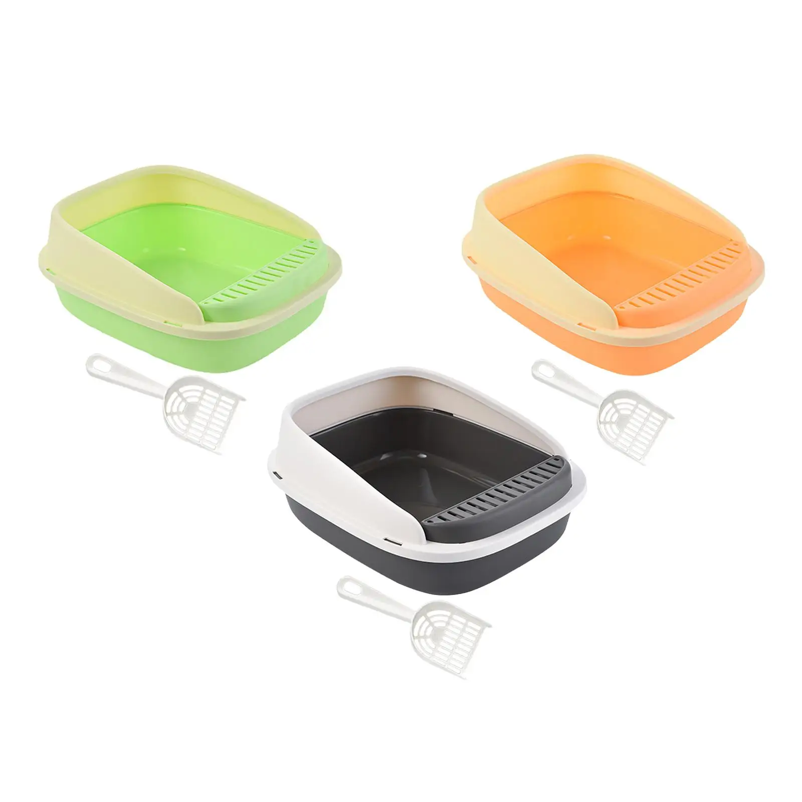 Cat Litter Box High Sides Open Air Cats Litter Boxes for Indoor Cats Kitten Litter Boxes Kitty Litter Pan Low Profile Cat Toilet