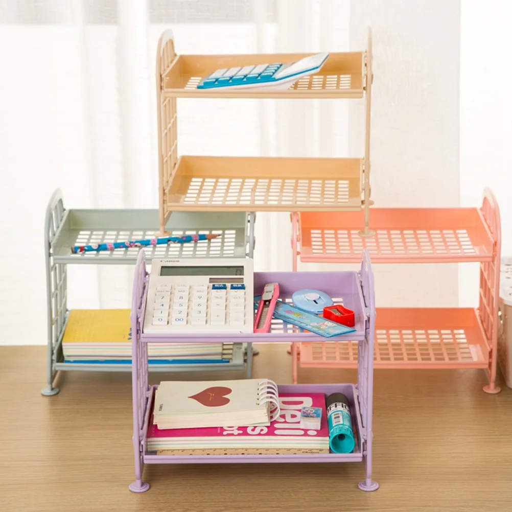 

2 Layers Plastic Storage Rack Bathroom Kitchen Organizer Thick Corrosion Resistant Shelves Smooth Surface Mountable Detachable