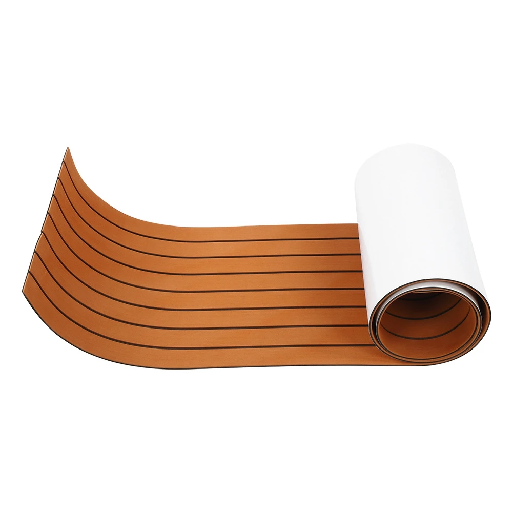 

Adhesive EVA Foam Boat Flooring Mat Non-Slip Brown Marine Yacht Decking Pad 240x45x0.6cm