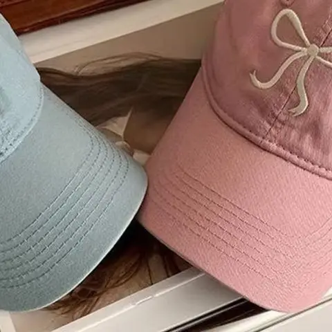 

Sweet Bowknot Baseball Cotton Adjustable Snapback Hat Spring Autumn Embroidery Women's Cap Outdoor Casual Sun Hat Visors Hat