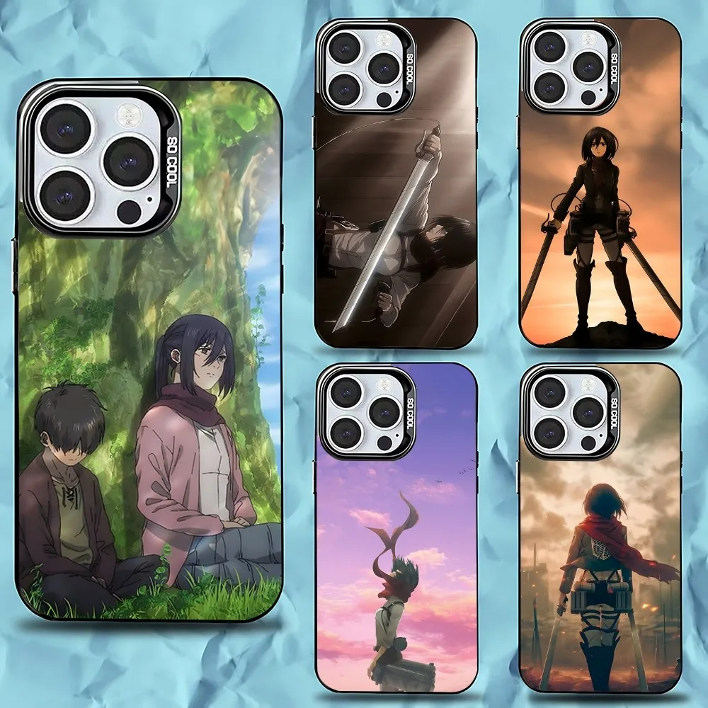 

A-Attack on T-Titan M-Mikasa Phone Case For iPhone 16,15,14,13,12,11,Pro,Max,Plus,Mini,XS,SE Anti Fall Black Matte Hard Bumper