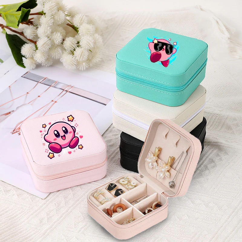 

Stars Kirbys Jewelry Box Ring Necklace Earrings Stud Portable Travel Storage Box Women Pink Single Jewelries Boxes Jewelry Case