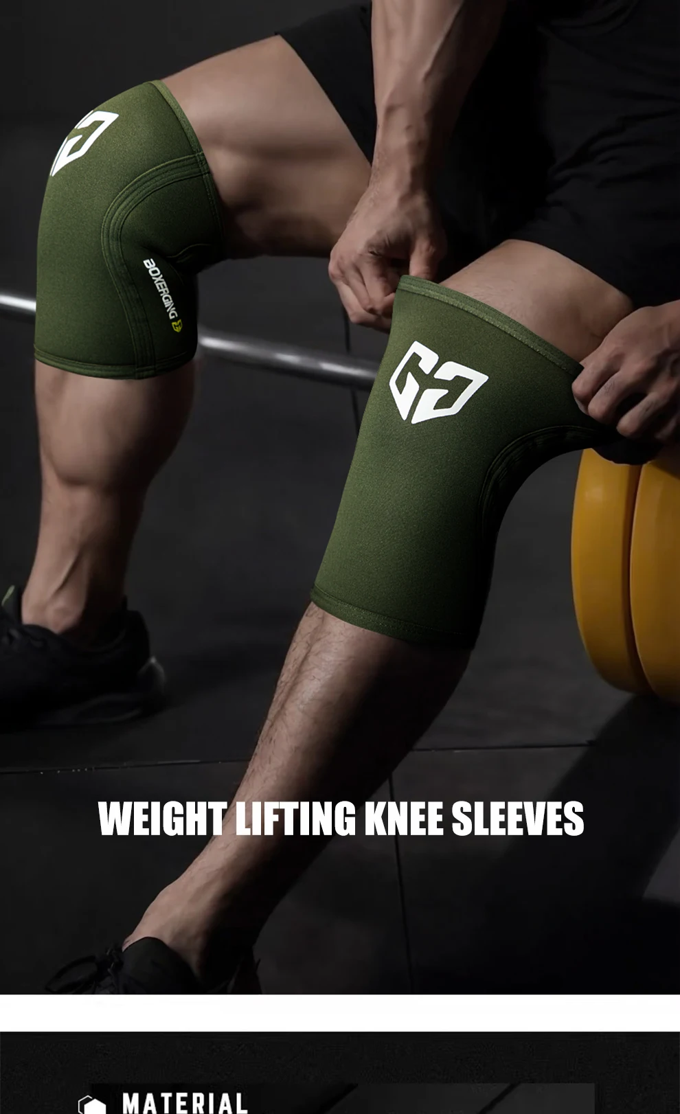 1 Paar Sport-Knieschützer, Kompression, Kniebeugen, Gewichtheben, unter Druck, Crossfit, Training, Knieschützer, Unterstützung für Damen und Herren, Knieschutz – Detail 2