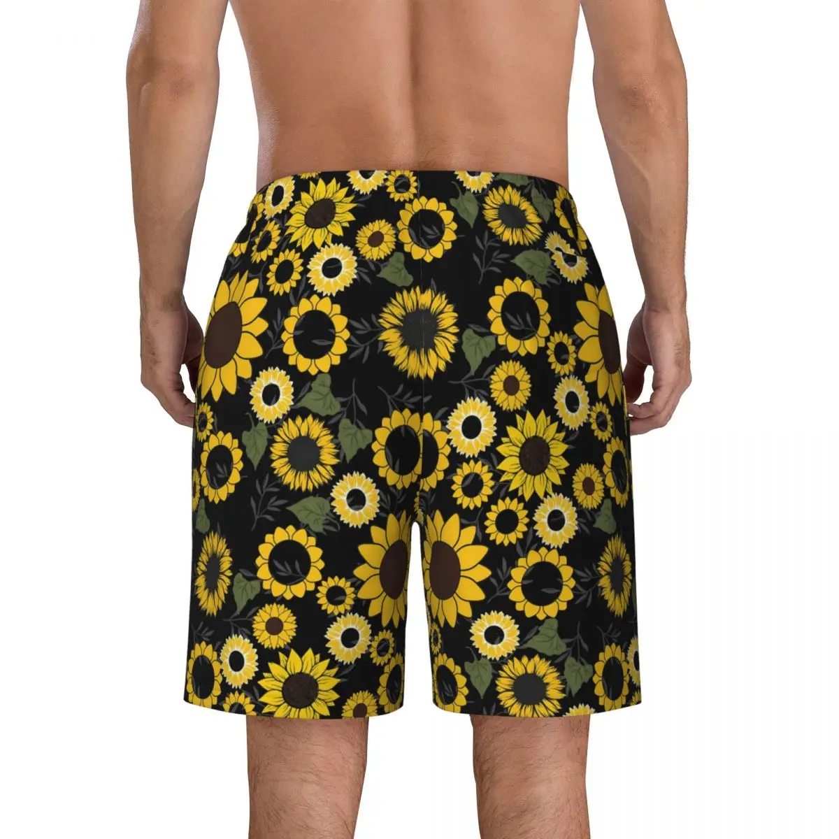 Sunflower Board Shorts Summer Cute Flowers Sports Board Short Pants Males Quick Dry Casual Custom Plus Size Swim Trunks