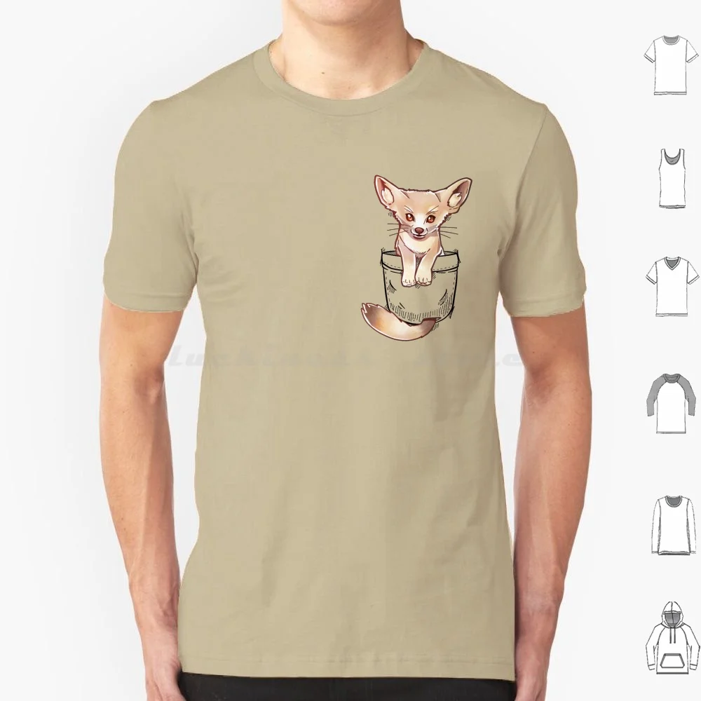 Pocket Cute Fennec Fox T Shirt Big Size 100% Cotton Fennec Fox Fennec Fox Pocket Fox Baby Fox Fox Puppy Cute Exotic Animals