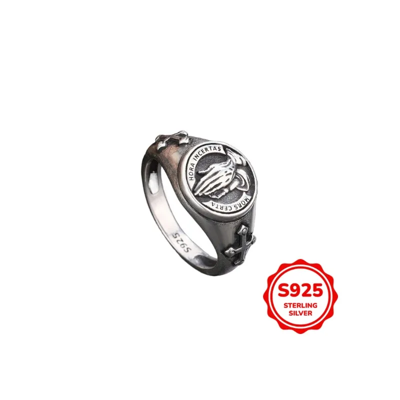 

Fashionable and Cool S925 Silver Cross Couple Domineering Rings