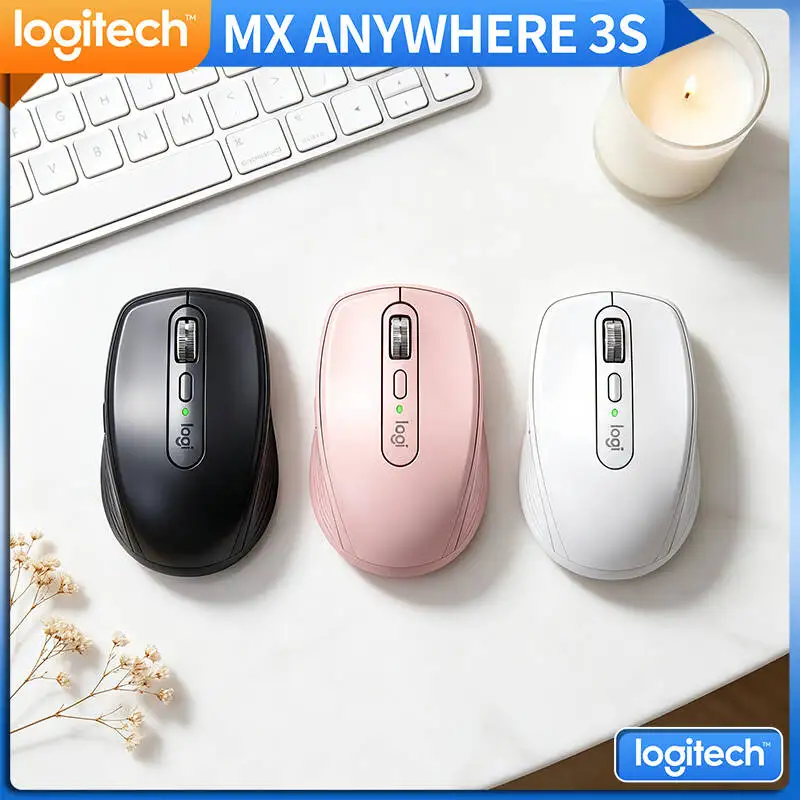 Premium Logitech MX Anywhere 3S - 8000 DPI, MagSpeed Wheel, Silent Buttons, Office & Travel Use, Multi-OS Support
