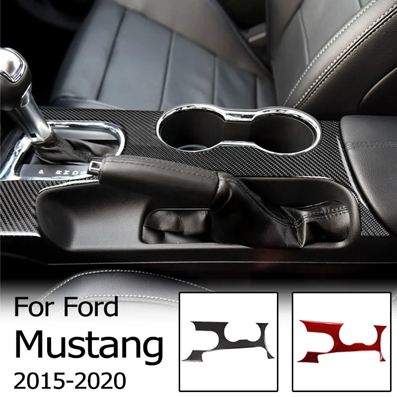 

﻿For Ford Mustang GT 2015 2016 2017 2018 2019 2020 Gear Shift Panel Trim Cover Carbon Fiber Sticker Interior Car Accessories