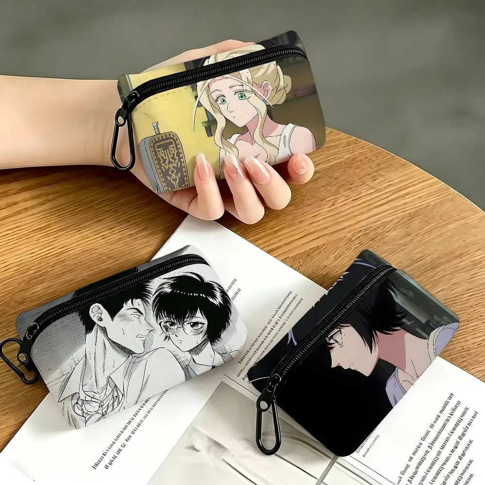1pc Kowloon Generic Romance Coin Purse With Carabiner Hook Portable Key Card Wallet Small Zipper Storage Pouch