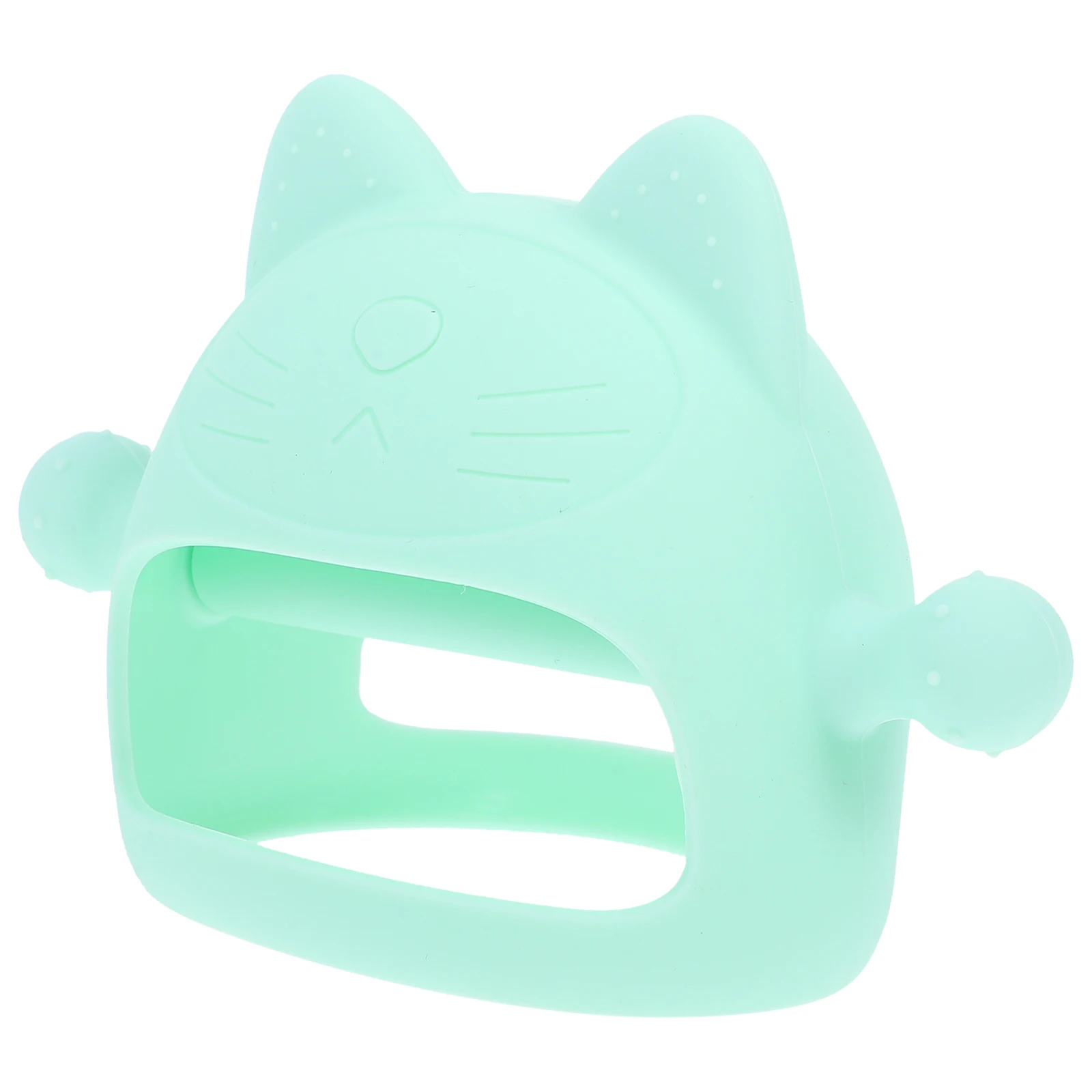 

Silicone Baby Teether Cat Blue Teething Toy Chewing Mitt Infant Teethers 6 Month Old Safe Material Portable Easy Clean Promotes
