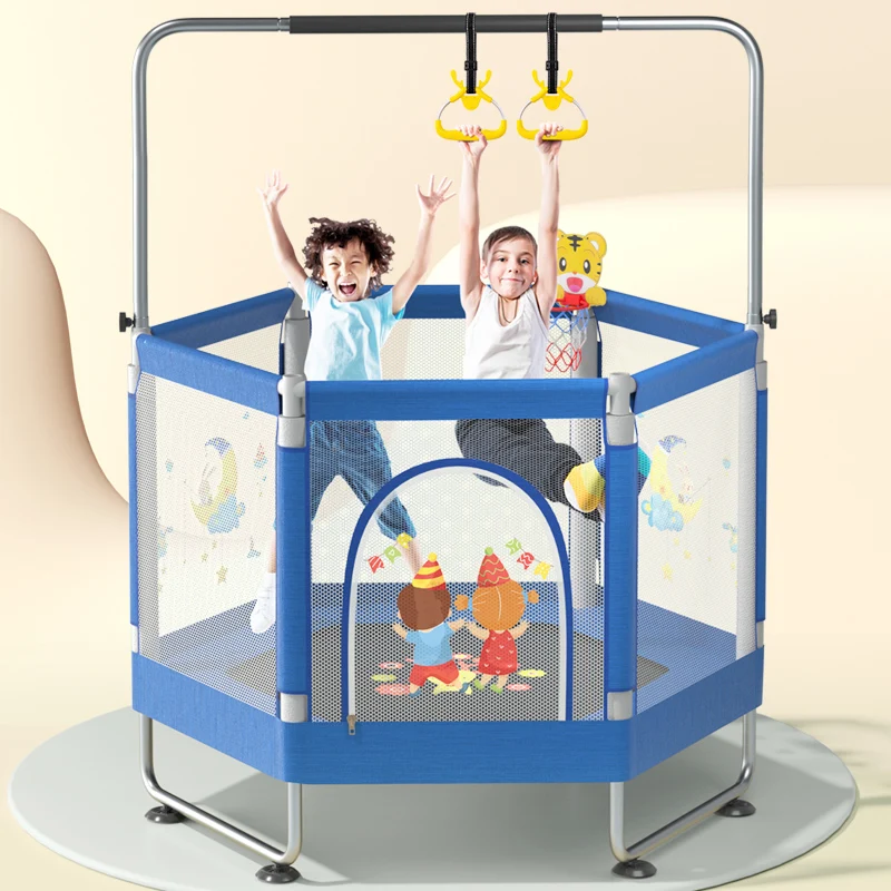 

Enclosure 3-12 Years Old 50 Inch Indoor Kids Trampoline Portable Foldable Child Trampoline With Safety Net
