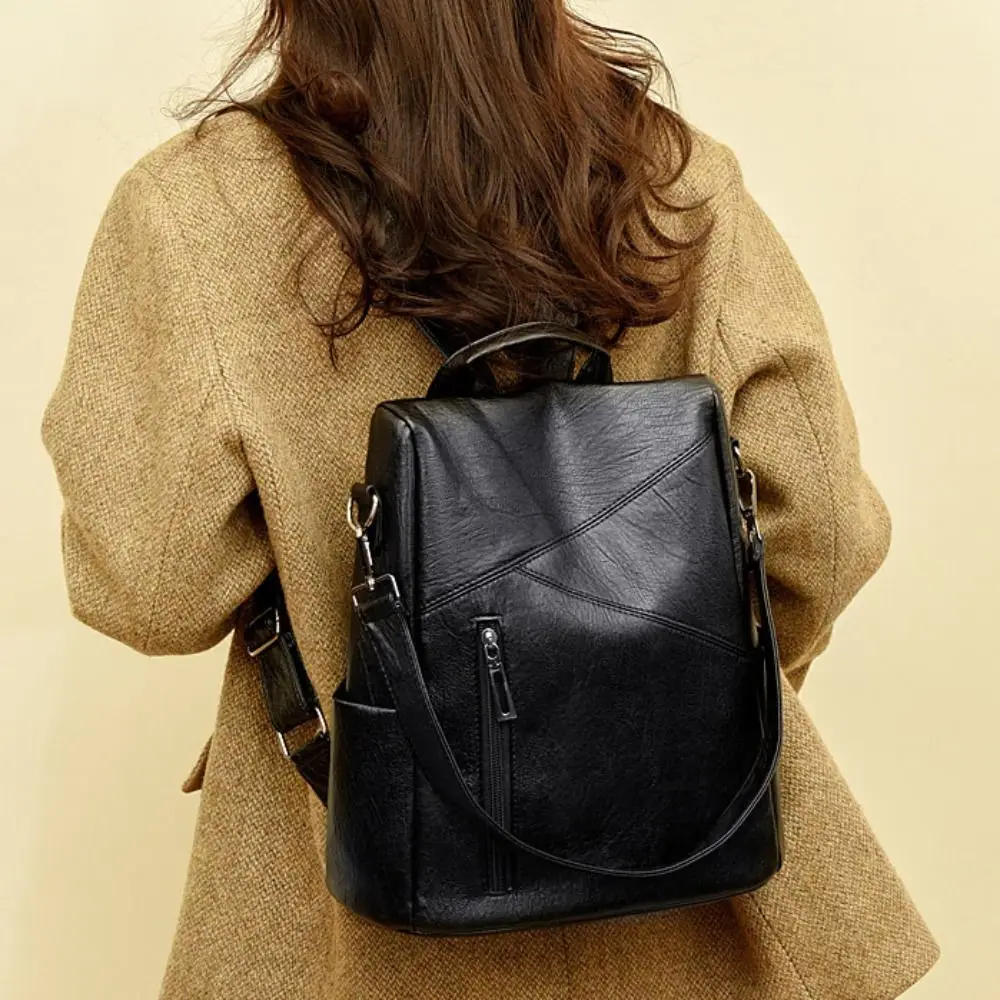 

Универсальный рюкзак из искусственной кожи высокого качества, черный, коричневый, водонепроницаемая сумка для компьютера, большая вместительная полиэстеровая школьная сумка для мужчин и женщин