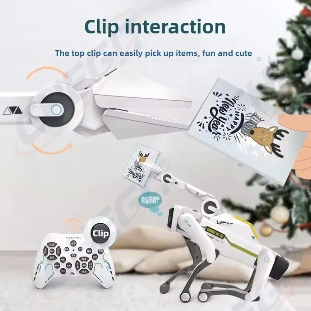 CHEGIT Elektryczny Robot Pies RC z Klipsem Wielofunkcyjny Robot Pies Mechaniczny RC Zabawka Edukacyjna Bioniczny Inteligentny Robot Prezent