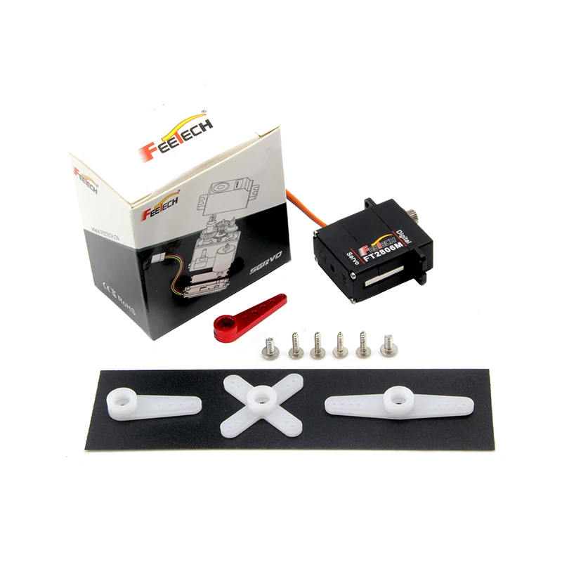 

FT2806M 6 В 6 кг.см цифровой сервопривод с высоким крутящим моментом 180 градусов серводвигатель с пластиковым корпусом для моделей самолетов, роботов, моделей самолетов