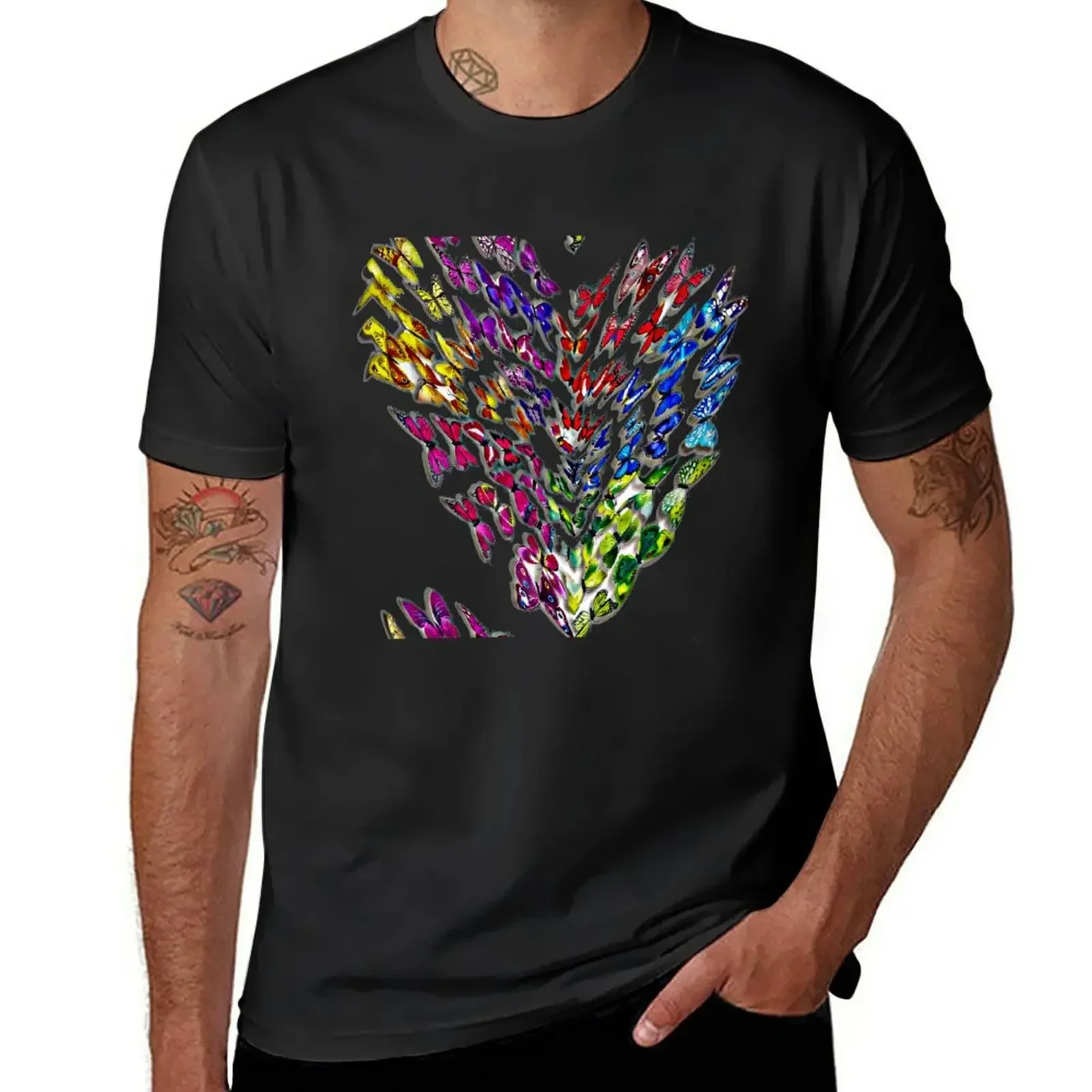 

Butterfly Hearts T-Shirt sports fans anime cute tops mens clothing